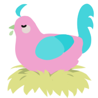 (unnamed), a pink and aqua chicken