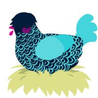 Bioluminescence, a tumblr and aqua chicken with a double-lace pattern