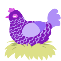 Purple Bouquet, a violet and lilac chicken with a lace pattern