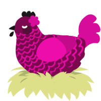 A wine and fuchsia chicken with a lace pattern