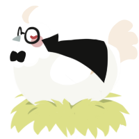 A white and cream chicken with a head pattern