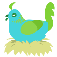 Sour Candy, a aqua and grass chicken with a neck-speckle pattern
