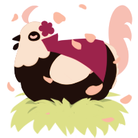 A sable and pink chicken with a head pattern