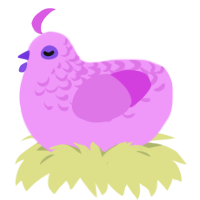 Thistle, a lavender and orchid chicken with a half-lace pattern