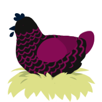 (unnamed), a black and wine chicken with a lace pattern