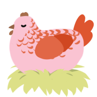 Salmonella, a rose and vermilion chicken with a half-lace pattern