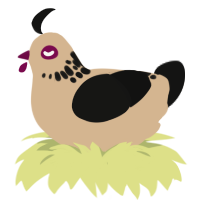 danish wreath, a beige and black chicken with a neck-speckle pattern