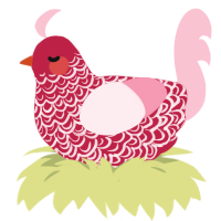 Roses, a crimson and rose chicken with a double-lace pattern