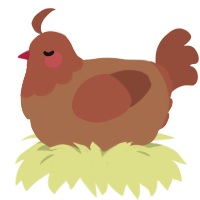 A brown and russet chicken with a head pattern