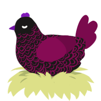 A sable and wine chicken with a double-lace pattern