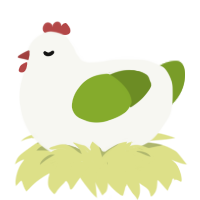 Ranchero, a white and chartreuse chicken