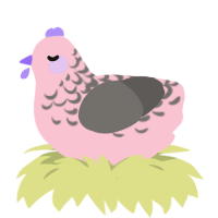 Strawberry Milk, a rose and grey chicken with a half-lace pattern
