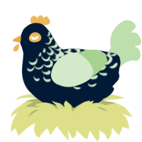 Chaia, a tumblr and gluppy chicken with a half-lace pattern