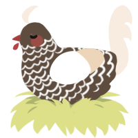 BitterDrizzle, a bark and cream chicken with a lace pattern