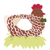 Gingerbread, a russet and cream chicken with a lace pattern
