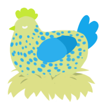 the sickness rises, a lemon and sky chicken with a speckle pattern