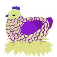 (unnamed), a lemon and violet chicken with a lace pattern