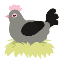 joe pigeon, a ash and sable chicken