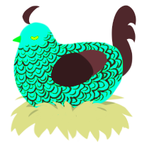 Purgatory, a maroon and silver chicken with a double-lace pattern