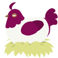 Tinsel, a white and wine chicken with a head pattern