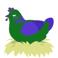 jonker, a leaf and indigo chicken with a neck-speckle pattern