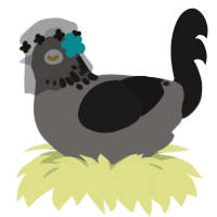(unnamed), a grey and sable chicken with a neck-speckle pattern