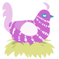 チーズピザデラックス, a amethyst and lavender chicken with a bar pattern
