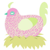 Azalia, a pink and apple chicken with a double-lace pattern
