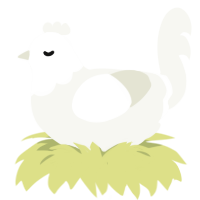Carnal Forge, a white chicken with a head pattern