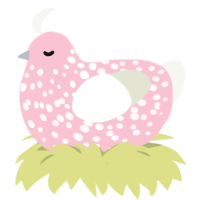 Speckled Pink, a rose and white chicken with a speckle pattern