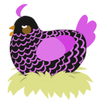evil hatsune miku, a sable and orchid chicken with a lace pattern