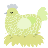 A lemon and apple chicken with a lace pattern