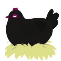 A sable and black chicken with a double-lace pattern