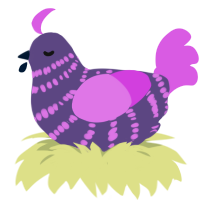 Cattleya, a overcast and orchid chicken with a bar pattern