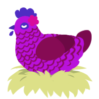 Borm, a amethyst and wine chicken with a lace pattern