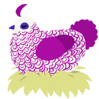 (unnamed), a white and plum chicken with a double-lace pattern