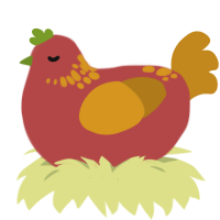 Tomato Soup, a red and ochre chicken with a neck-speckle pattern