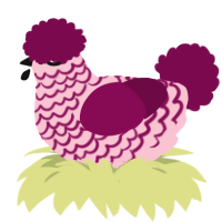 A rose and wine chicken with a lace pattern