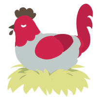 A silver and crimson chicken with a head pattern