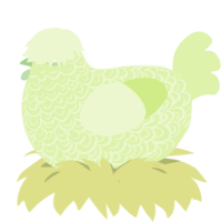 Granny, a apple chicken with a double-lace pattern