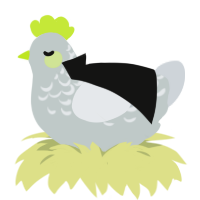 Limelight, a silver and mist chicken with a half-lace pattern