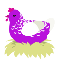 (unnamed), a amethyst and white chicken with a half-lace pattern