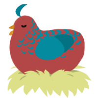 Sir Agravaine, a red and sea chicken with a half-lace pattern