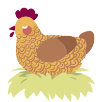 Nugget, a honey and brown chicken with a double-lace pattern