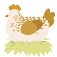 Castle Embroidery, a cream and gold chicken with a half-lace pattern