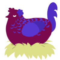 Elderberry, a wine and indigo chicken with a half-lace pattern