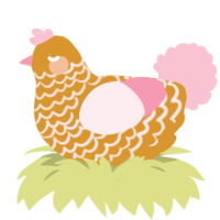 Sunflower, a orange and rose chicken with a lace pattern