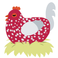 (unnamed), a crimson and mist chicken with a speckle pattern