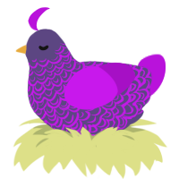 A overcast and amethyst chicken with a double-lace pattern