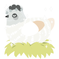 The Shifting Mound, a white and cream chicken with a bar pattern